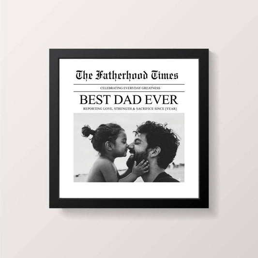 The Fatherhood Times - Personalized Newspaper Frame
